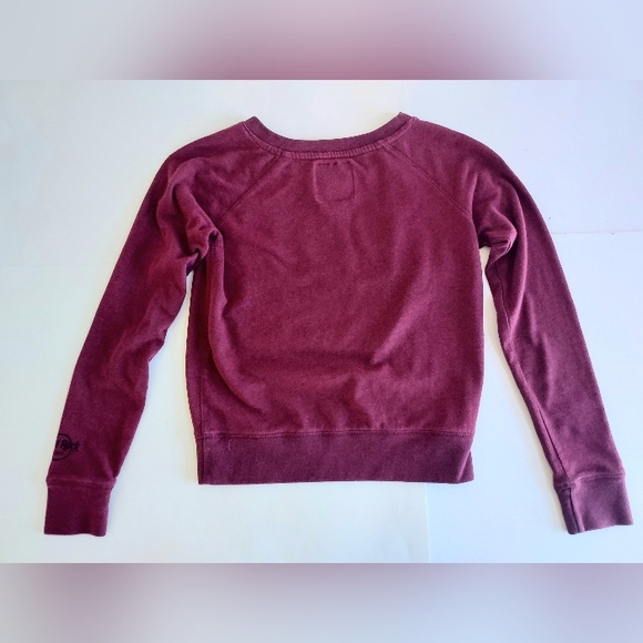 Ladies Small HARD ROCK CAFE PITTSBURGH Burgundy Applique LS Sweatshirt - Picture 8 of 8